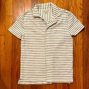 J Crew Short-Sleeve Beach Terry Camp-Collar Shirt in Stripe